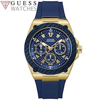 Reloj Guess Legacy U1049G9 Multifuncional para Hombre Correa de Silicona Azul